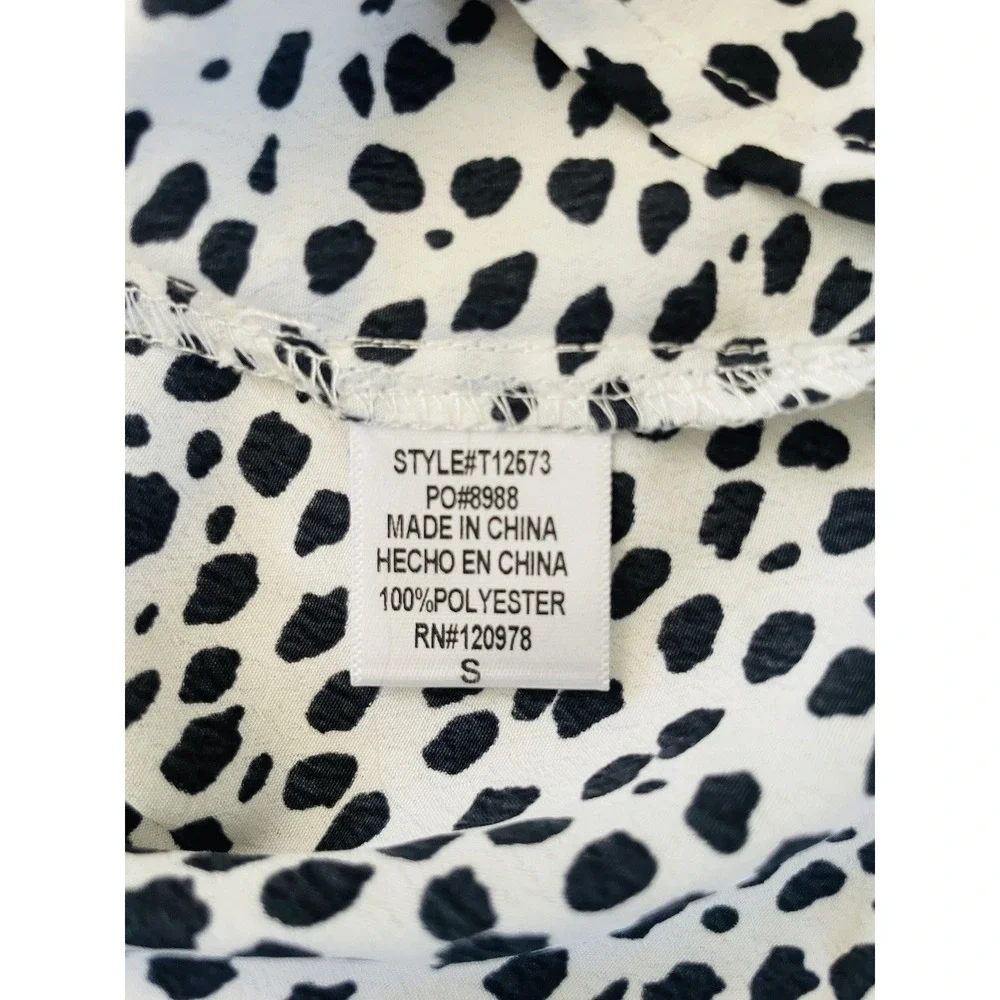 Entro‎ Black White Halter Tie Neck Sleeveless Dress Shirt. Size Small.